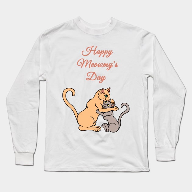 Happy Meowmy's Day Cats Long Sleeve T-Shirt by Art by Deborah Camp